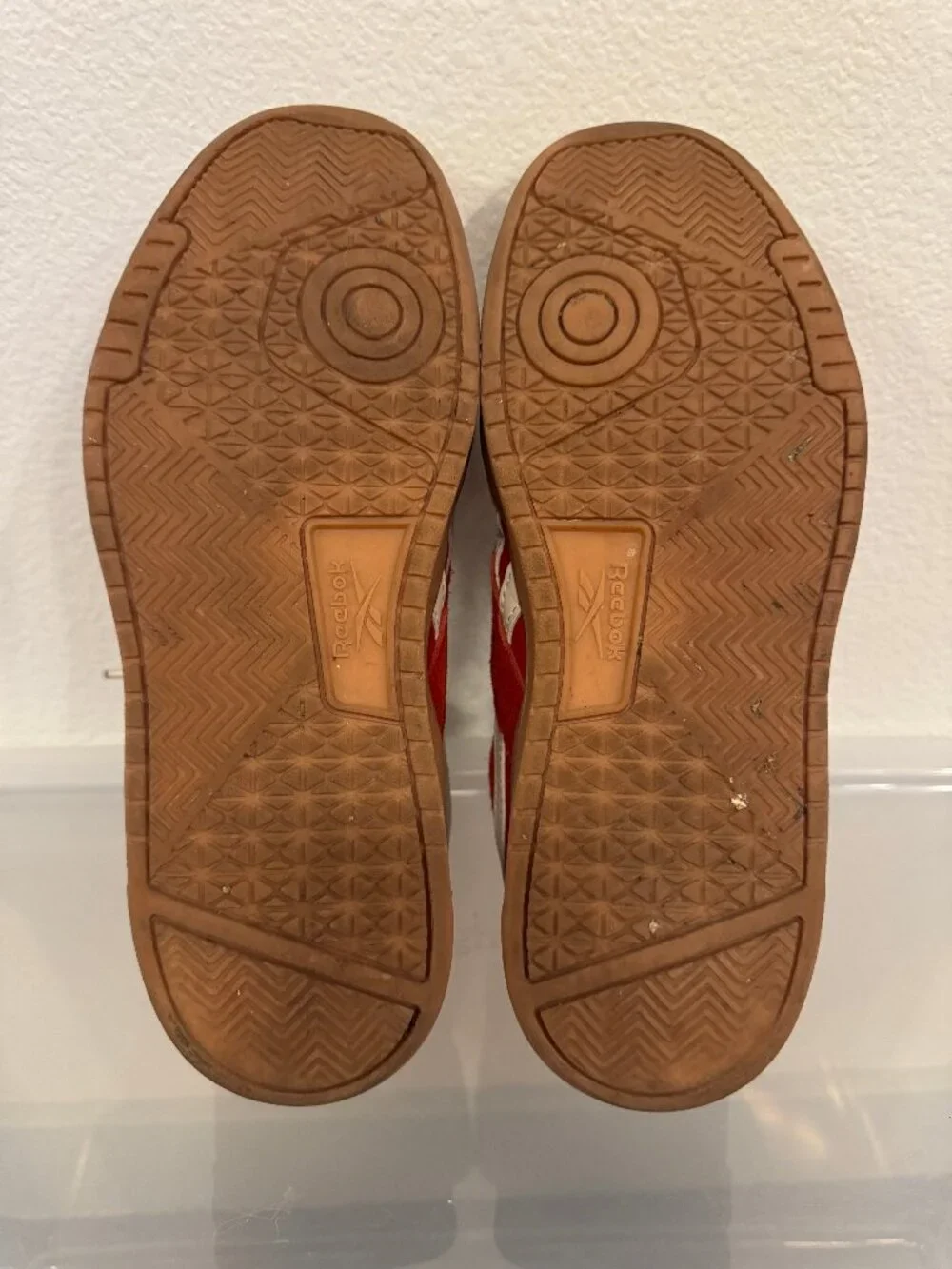 Reebok Forte Lounger Double-Up Red Suede Gum Sneakers Women's 7.5